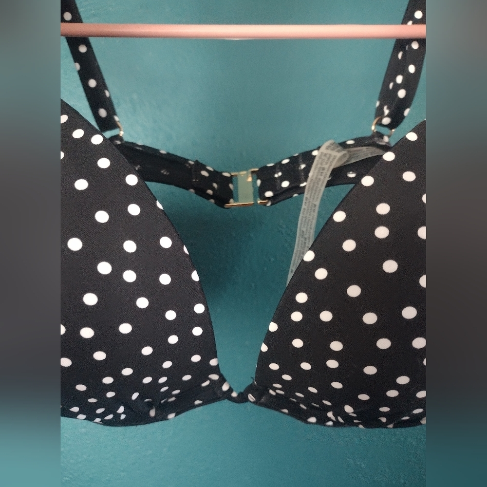 Victoria's Secret Polka Dot Black Push Up Bra - Picture 2 of 5